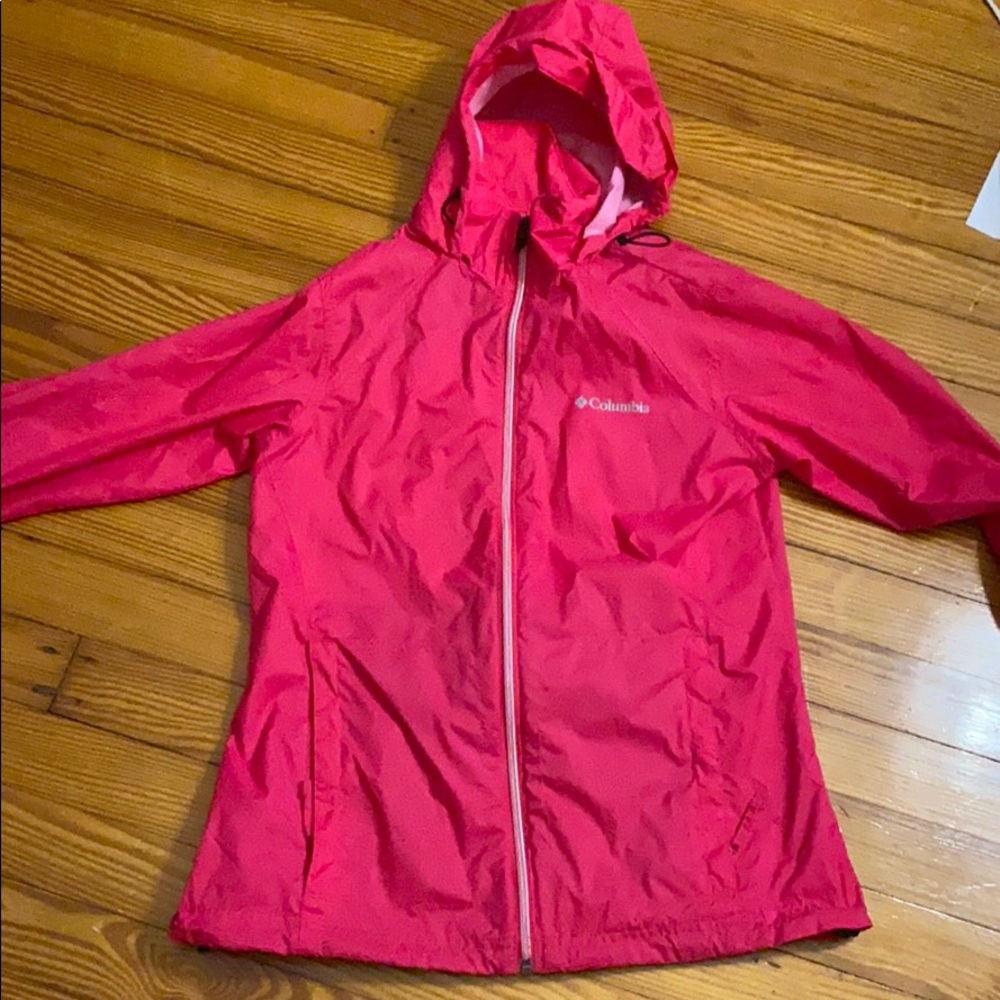 Pink Columbia rain jacket